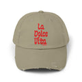 La Dolce Vita Distressed Hat - Red