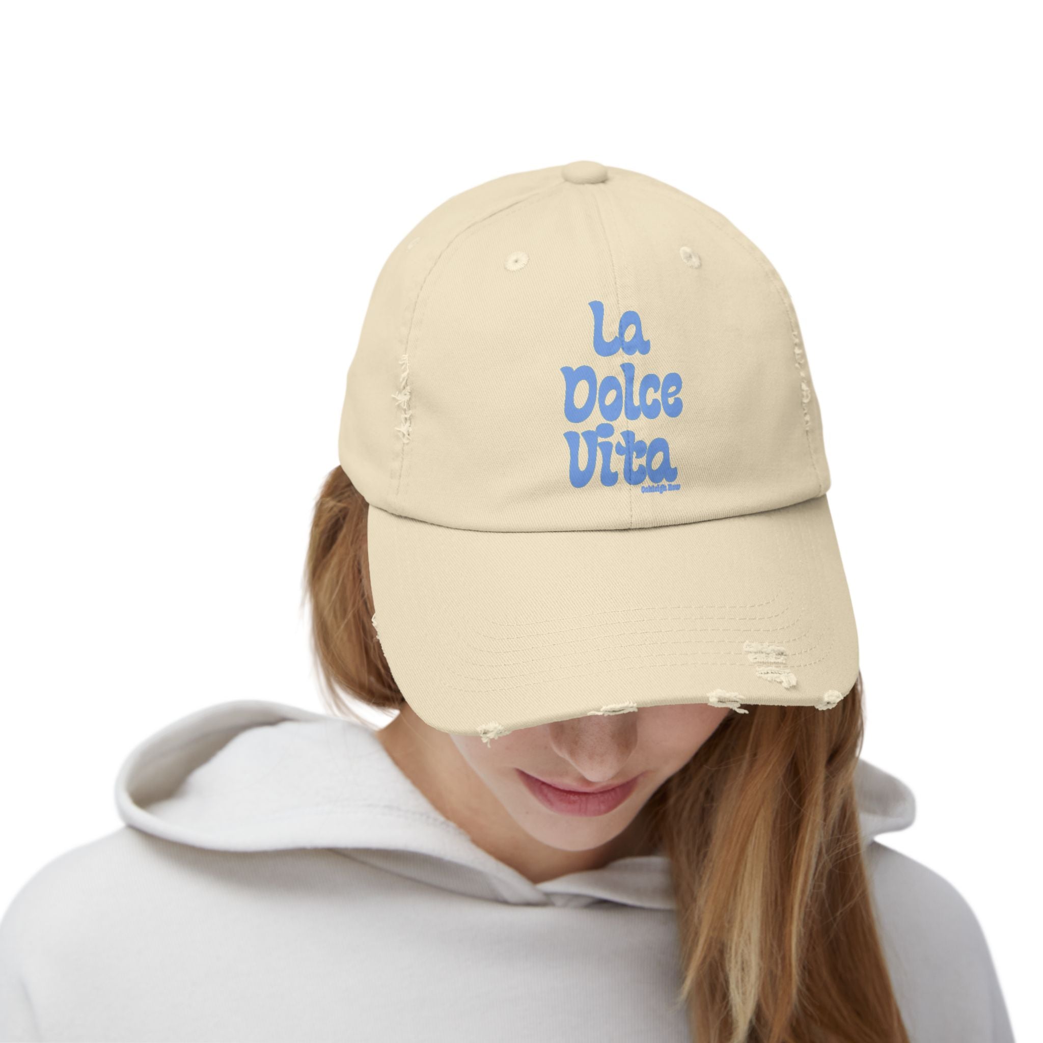 La Dolce Vita Distressed Hat - Blue