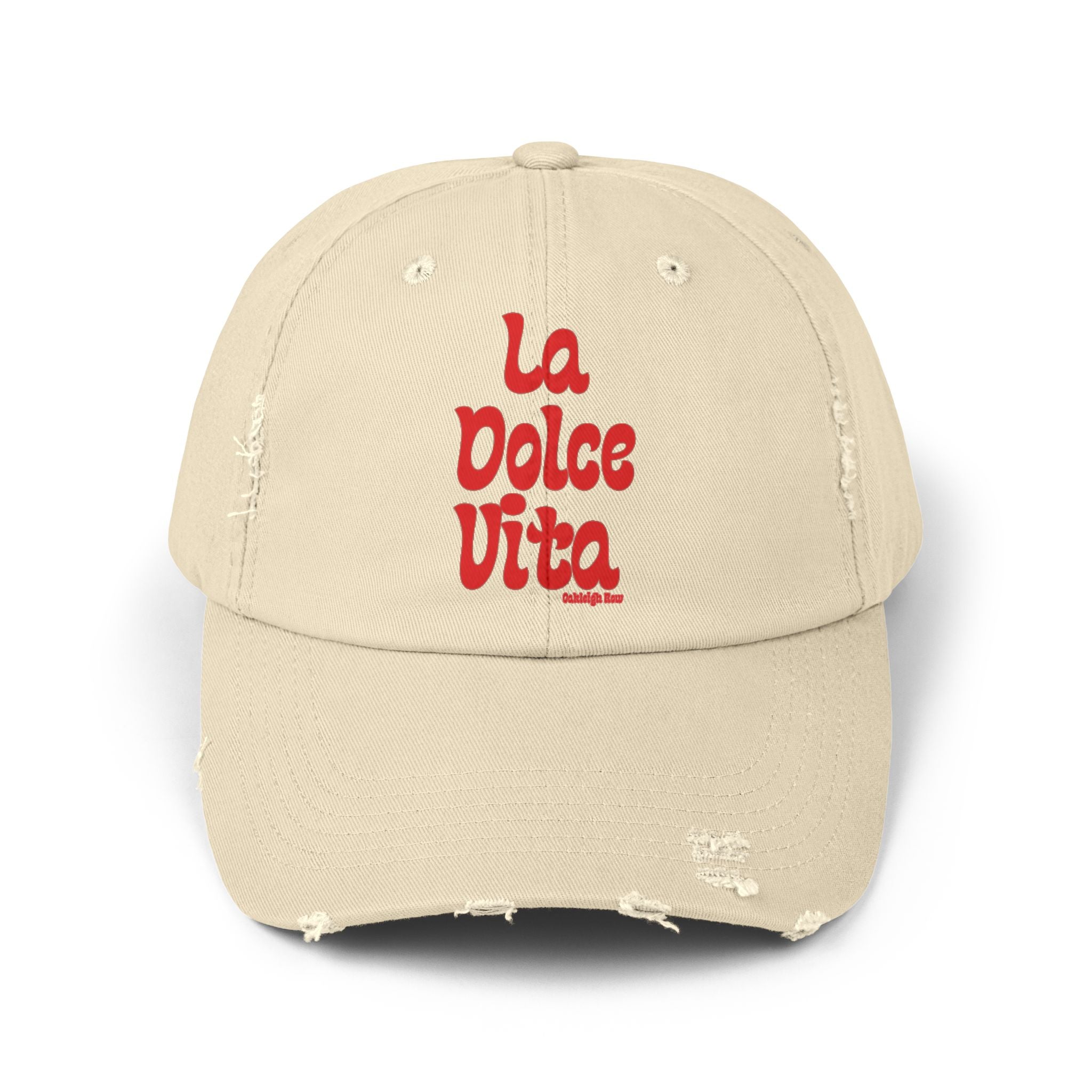 La Dolce Vita Distressed Hat - Red