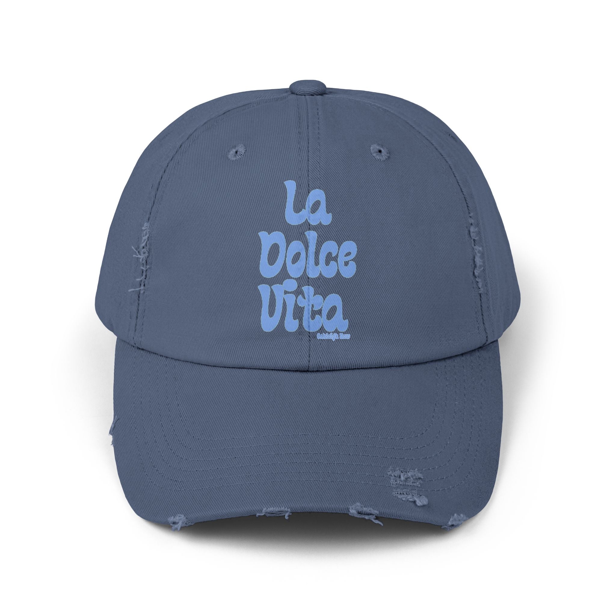 La Dolce Vita Distressed Hat - Blue