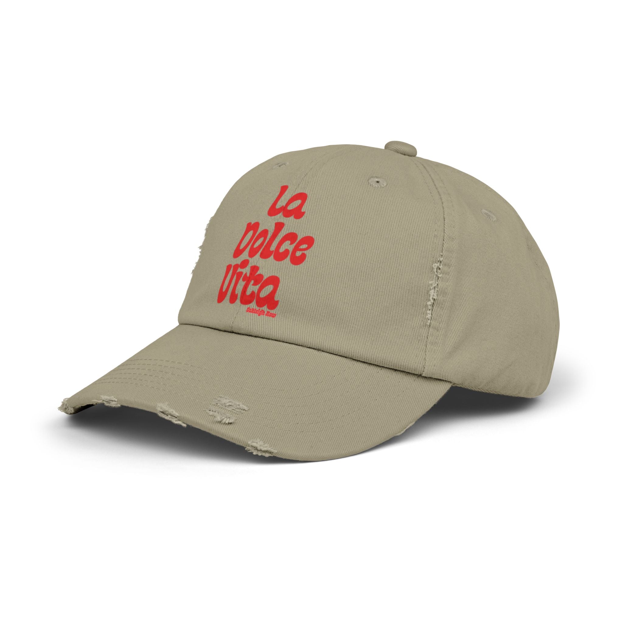 La Dolce Vita Distressed Hat - Red