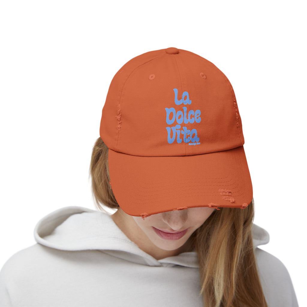 La Dolce Vita Distressed Hat - Blue