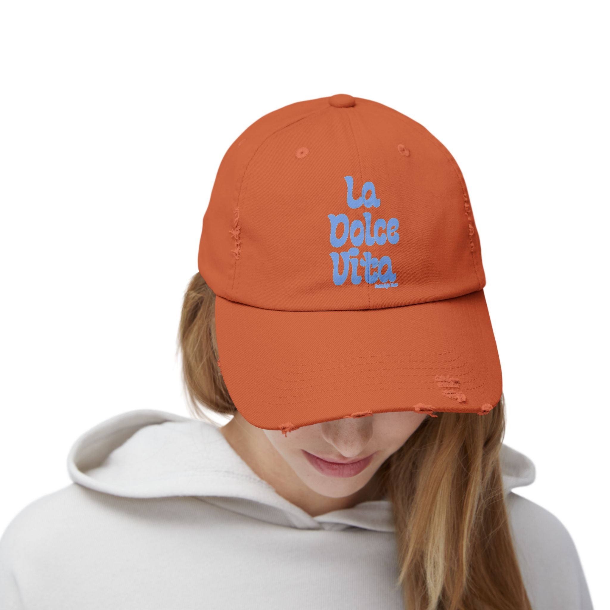 La Dolce Vita Distressed Hat - Blue