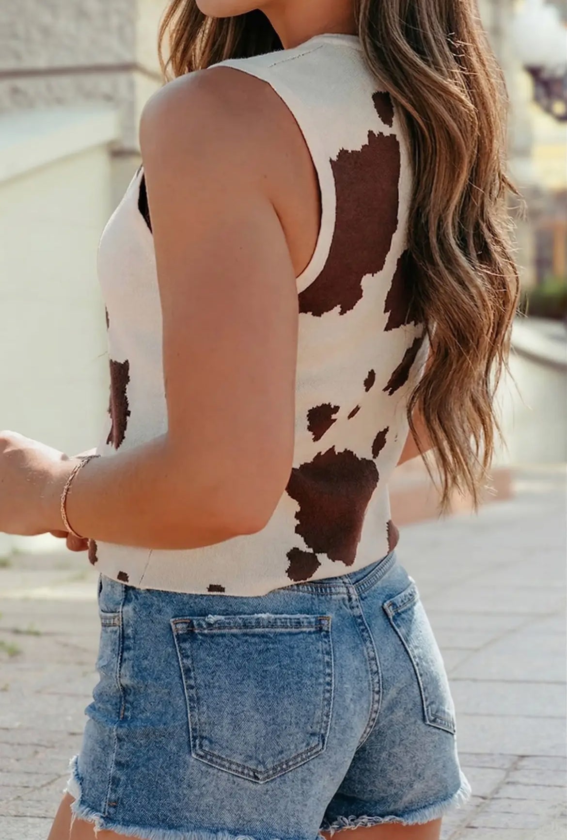 Cow Print Sweater Tank